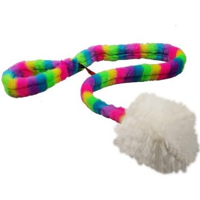 Belnning med freskind og regnbuefarvet trksnor